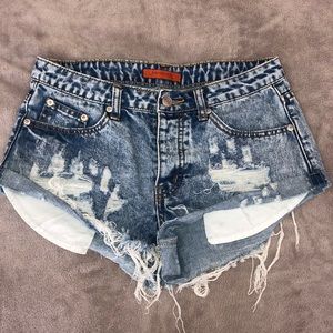 Distressed Jean shorts